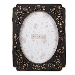 Clayre & Eef Photo Frame 13x18 cm Black Plastic Glass