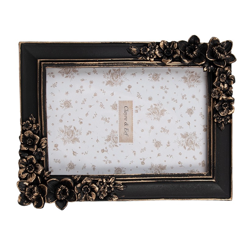 Clayre & Eef Photo Frame 10x15 cm Black Plastic Glass