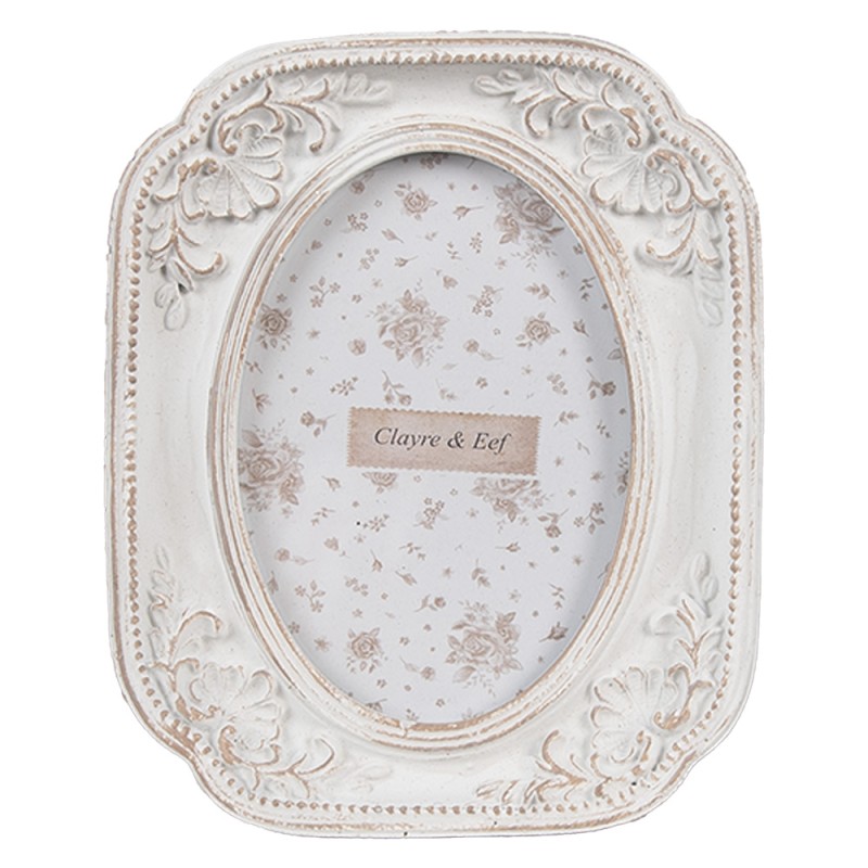 Clayre & Eef Photo Frame 6x9 cm White Plastic Glass