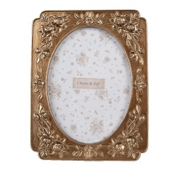 Clayre & Eef Photo Frame 10x15 cm Gold colored Plastic Glass