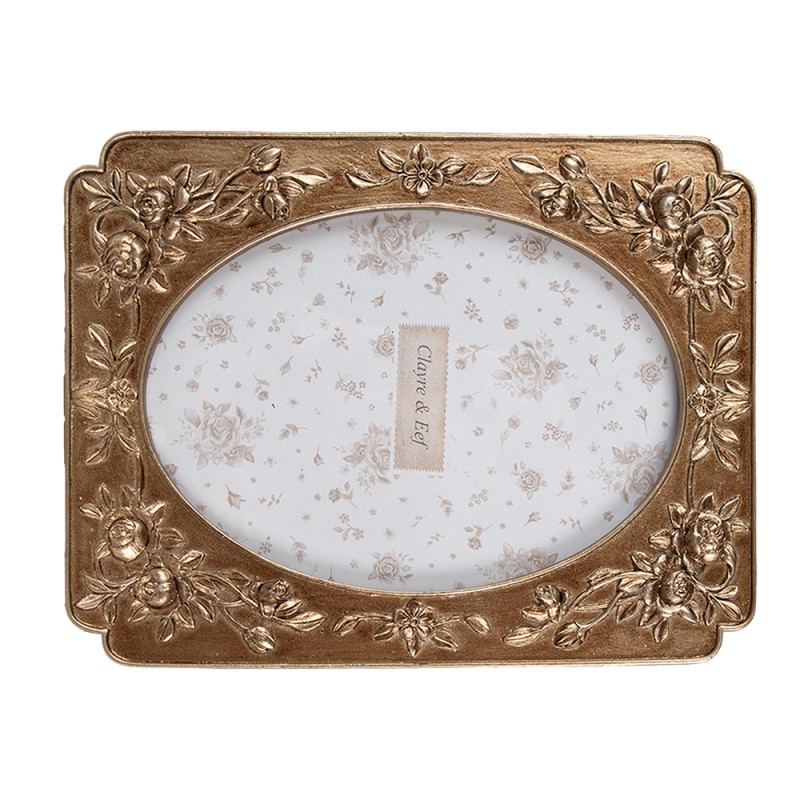 Clayre & Eef Photo Frame 10x15 cm Gold colored Plastic Glass