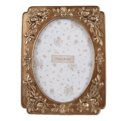 Clayre & Eef Photo Frame 10x15 cm Gold colored Plastic Glass