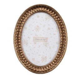 Clayre & Eef Bilderrahmen 13x18 cm Goldfarbig Kunststoff Glas Oval