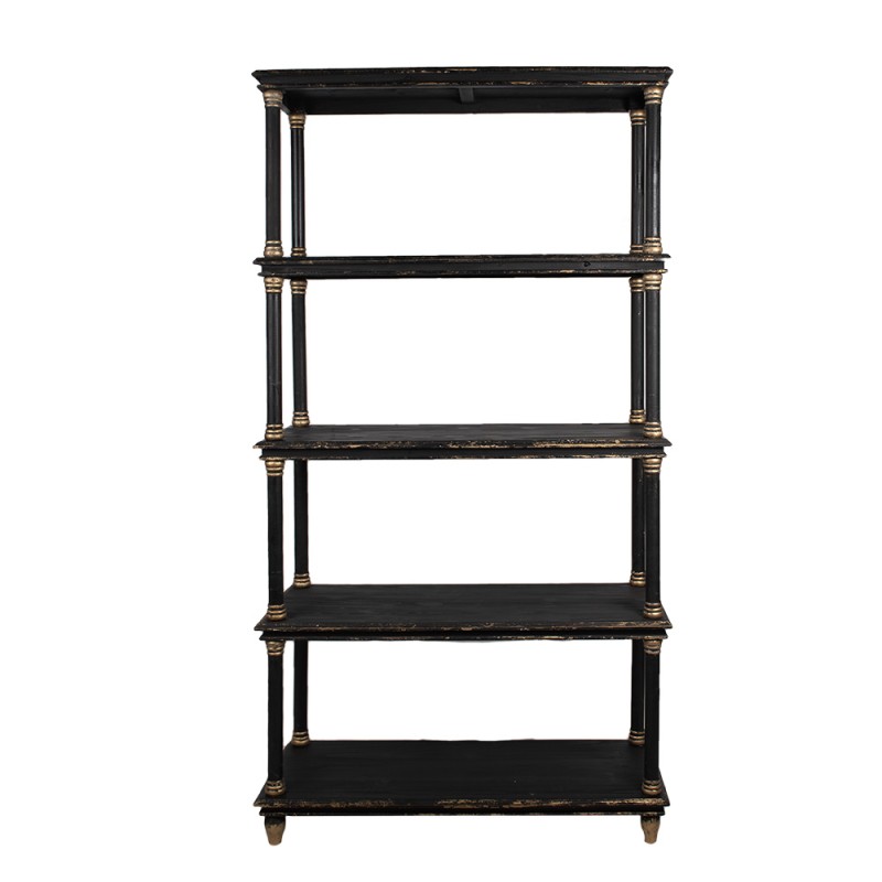 Clayre & Eef Bookcase 110x40x210 cm Black Wood