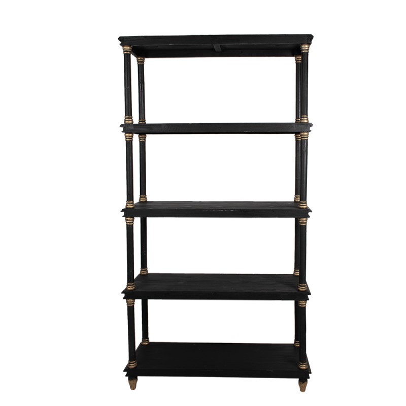 Clayre & Eef Bookcase 110x40x210 cm Black Wood