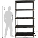 Clayre & Eef Bookcase 110x40x210 cm Black Wood