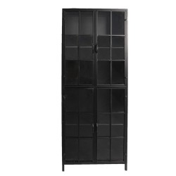 Clayre & Eef Display Cabinet 60x43x171 cm Black Metal Glass Rectangle