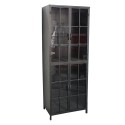 Clayre & Eef Display Cabinet 60x43x171 cm Black Metal Glass Rectangle