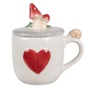 Clayre & Eef Mug 400 ml Blanc Rouge Céramique Champignons