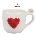 Clayre & Eef Mug 400 ml Blanc Rouge Céramique Champignons