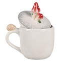 Clayre & Eef Mug 400 ml Blanc Rouge Céramique Champignons