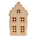 Clayre & Eef Decorativa Casa con LED 6x6x11 cm Beige Porcellana