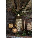 Clayre & Eef Decoratie Huis met LED 6x6x11 cm Beige Porselein