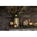 Clayre & Eef Decoratie Huis met LED 6x6x11 cm Beige Porselein