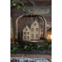 Clayre & Eef Decoratie Huis met LED 6x6x11 cm Beige Porselein