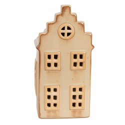 Clayre & Eef Decorativa Casa con LED 8x7x16 cm Beige Porcellana