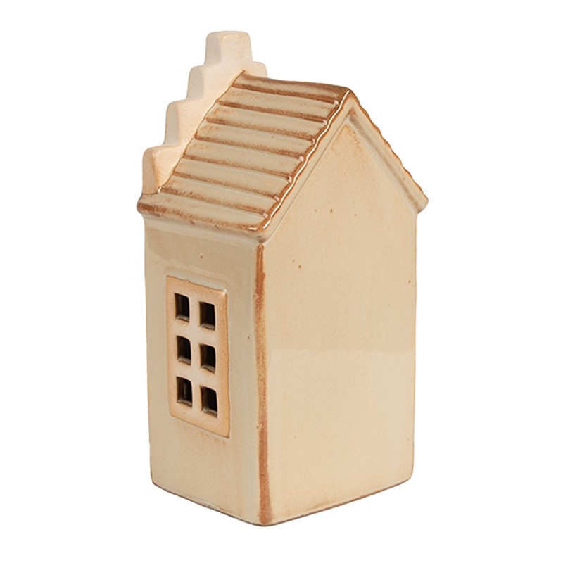 Clayre & Eef Décorative Maison avec LED 8x7x16 cm Beige Porcelaine