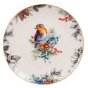 Clayre & Eef Assiette de petit déjeuner Ø 20 cm Blanc Porcelaine Oiseau