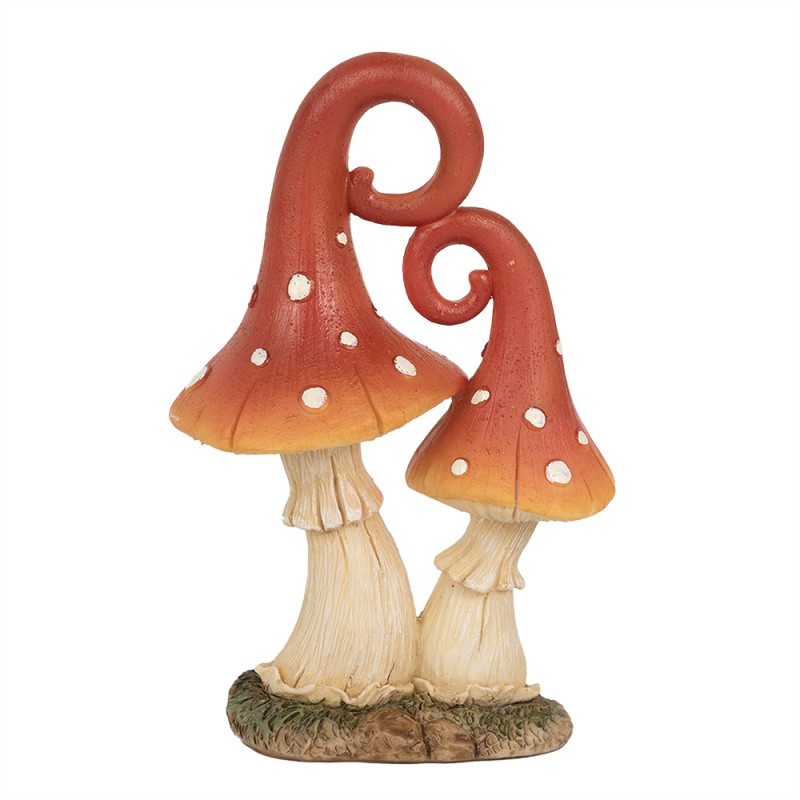 Clayre & Eef Decorative Figurine Mushroom 17 cm Red Beige Plastic