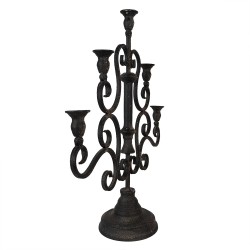 Clayre & Eef Candle holder 49 cm Black Iron