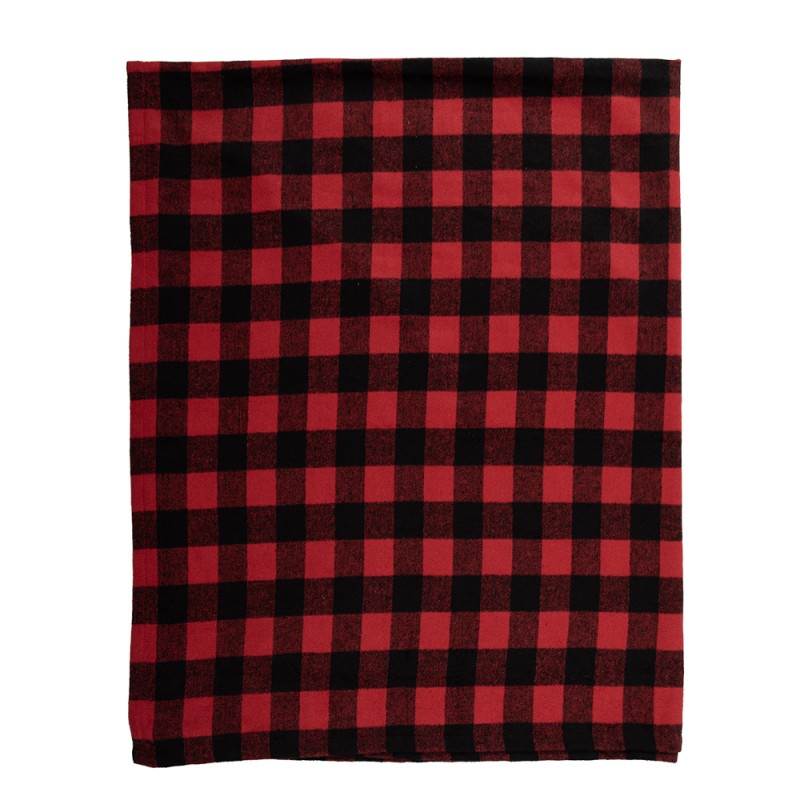 Clayre & Eef Couverture 130x170 cm Rouge Noir Polyester Losanges