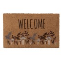 Clayre & Eef Door Mat 75x45 cm Brown PVS Coconut Fiber Mushrooms