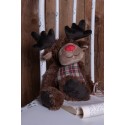 Clayre & Eef Stuffed toy Reindeer 35 cm Brown Plush