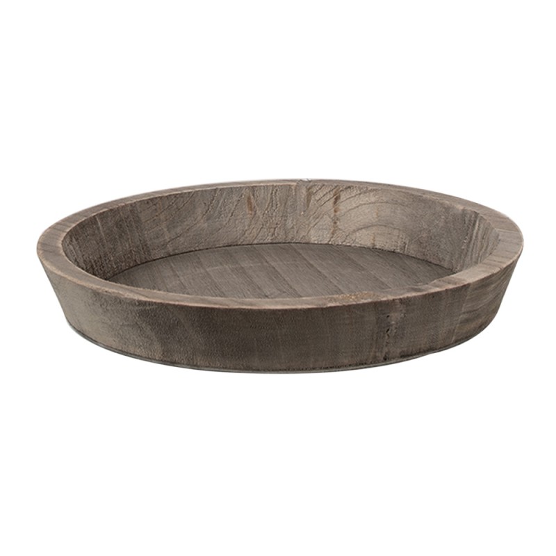 Clayre & Eef Bol de décoration Ø 27x4 cm Marron Bois