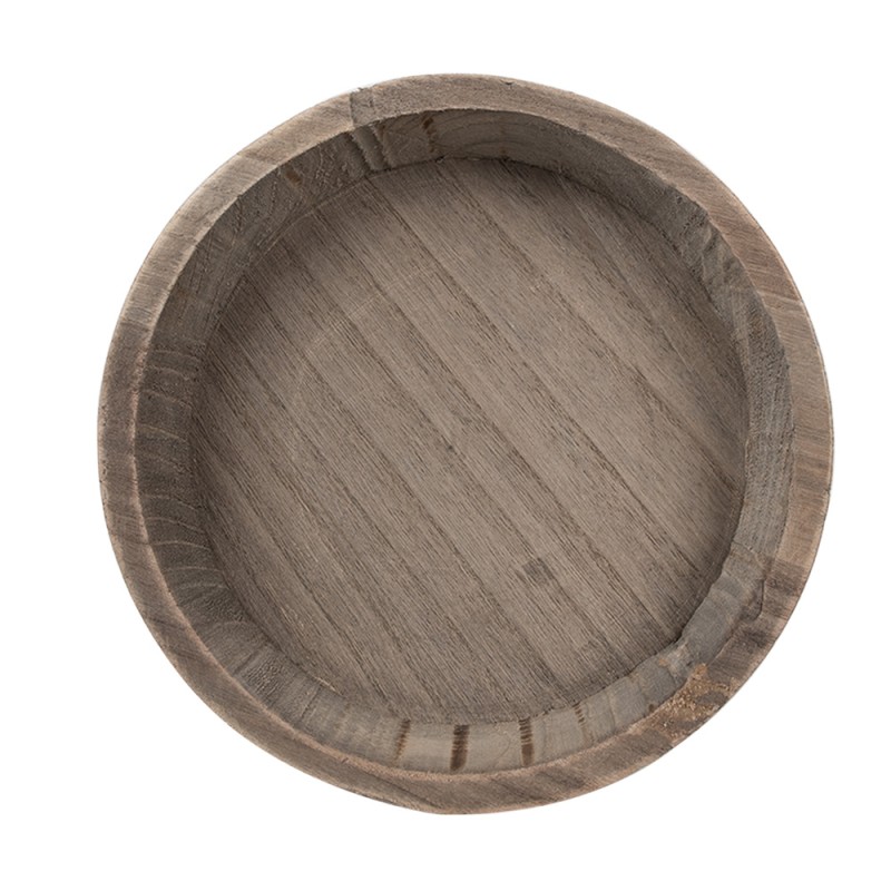 Clayre & Eef Decorative Bowl Ø 27x4 cm Brown Wood