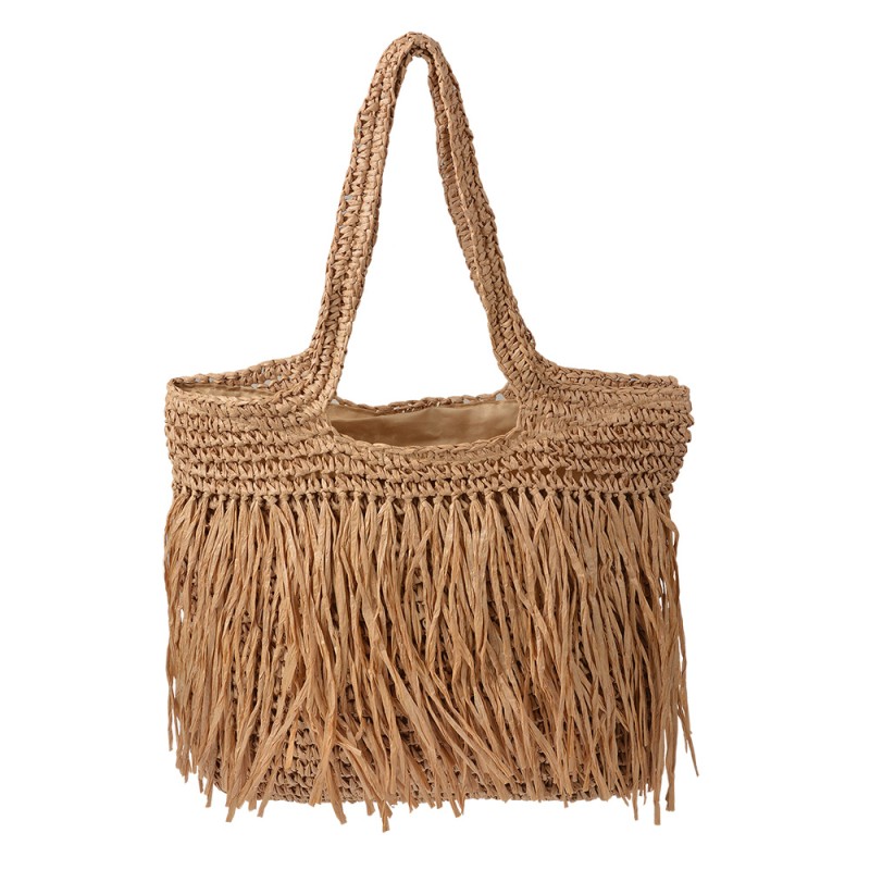 Clayre & Eef Borsa da spiaggia 42x42 cm Marrone Sintetico