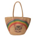 Clayre & Eef Borsa da spiaggia 44x27x30 cm Marrone Sintetico Gatto