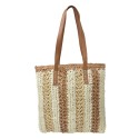 Clayre & Eef Borsa da spiaggia 36x40 cm Beige Marrone  Sintetico