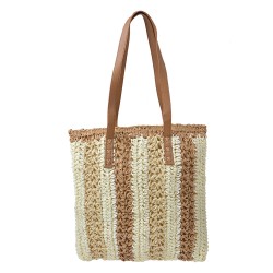 Clayre & Eef Sac de plage 36x40 cm Beige Marron Synthétique