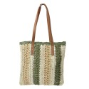 Clayre & Eef Beach Bag 36x40 cm Beige Green Synthetic