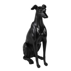 Clayre & Eef Dekorationsfigur Hund 20x10x30 cm Schwarz Kunststoff