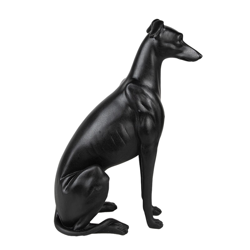 Clayre & Eef Figurine de chien décorative 20x10x30 cm Noir Plastique