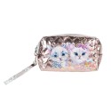 Clayre & Eef Ladies' Toiletry Bag 18x7x10 cm Pink Synthetic Cats