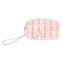 Clayre & Eef Trousse de toilette pour femmes 18x7x10 cm Rose Synthétique Fleur