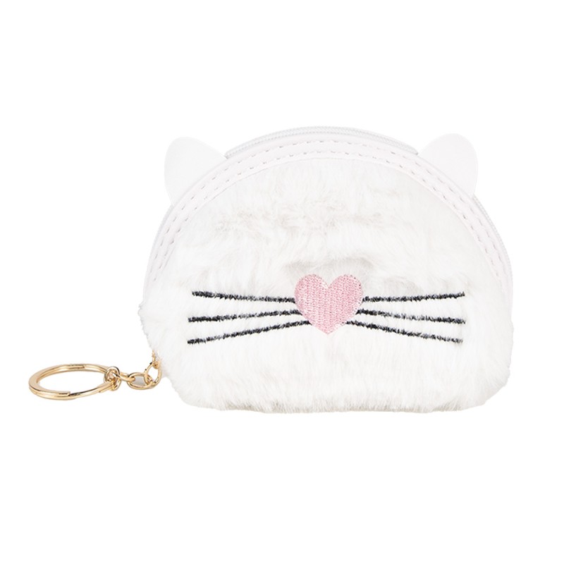 Clayre & Eef Wallet 12x9 cm White Synthetic Cat