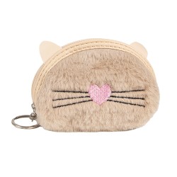 Clayre & Eef Wallet 12x9 cm Beige Synthetic Cat