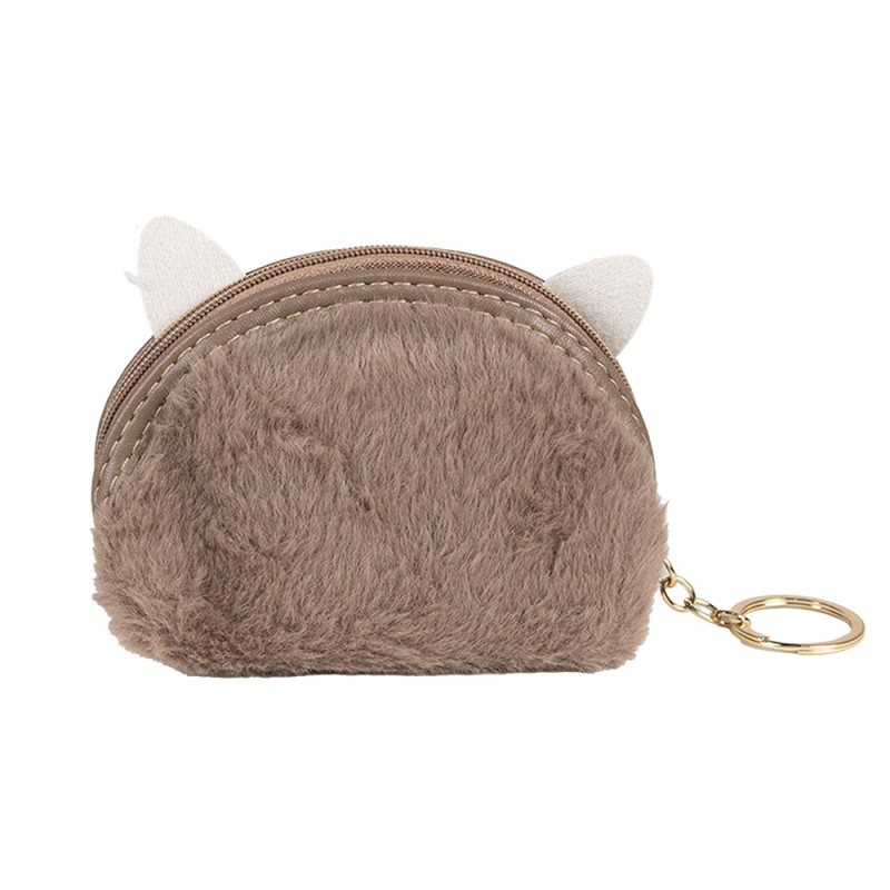 Clayre & Eef Wallet 12x9 cm Brown Synthetic Cat