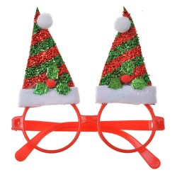 Clayre & Eef Lunettes de Noël 13x3x15 cm Rouge Plastique