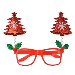 Clayre & Eef Lunettes de Noël 19x3x15 cm Rouge Plastique