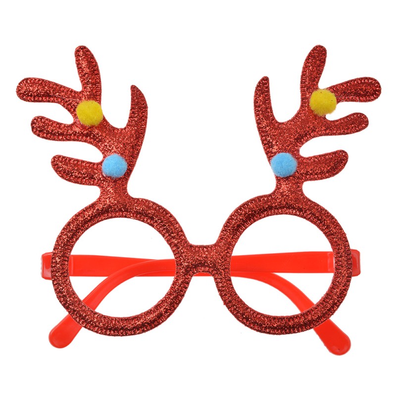 Clayre & Eef Occhiali di Natale 17x3x12 cm Rosso Plastica