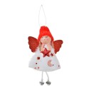 Clayre & Eef Christmas Ornament Angel 15 cm Red White Synthetic