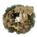 Clayre & Eef Christmas wreath Ø 30 cm Gold colored Plastic