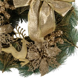 Clayre & Eef Christmas wreath Ø 30 cm Gold colored Plastic