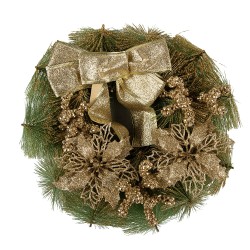 Clayre & Eef Weihnachtskranz Ø 30 cm Goldfarbig Kunststoff