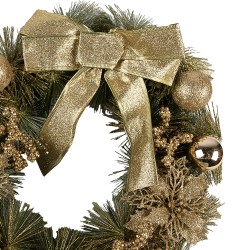 Clayre & Eef Christmas wreath Ø 40 cm Gold colored Plastic