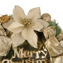 Clayre & Eef Christmas wreath Ø 30 cm Gold colored Plastic Merry Christmas